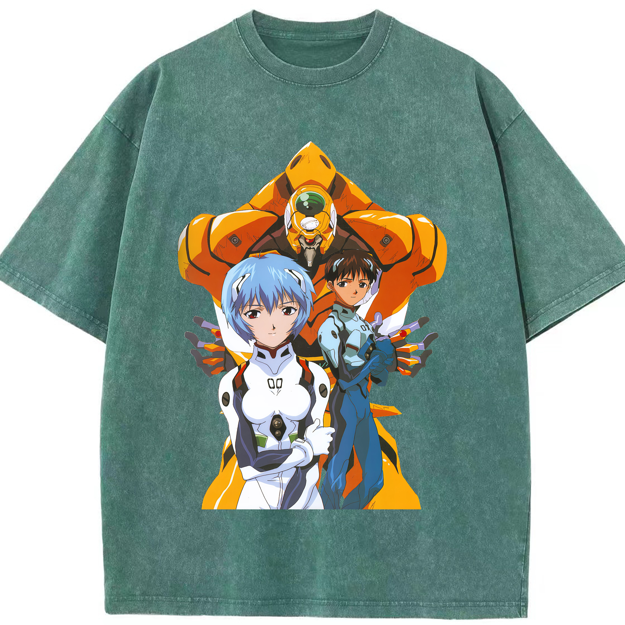 （画像用） EVA 新世紀エヴァンゲリオン 綿100% ヴィンテージ風 半袖Tシャツ（フロントプリント）
